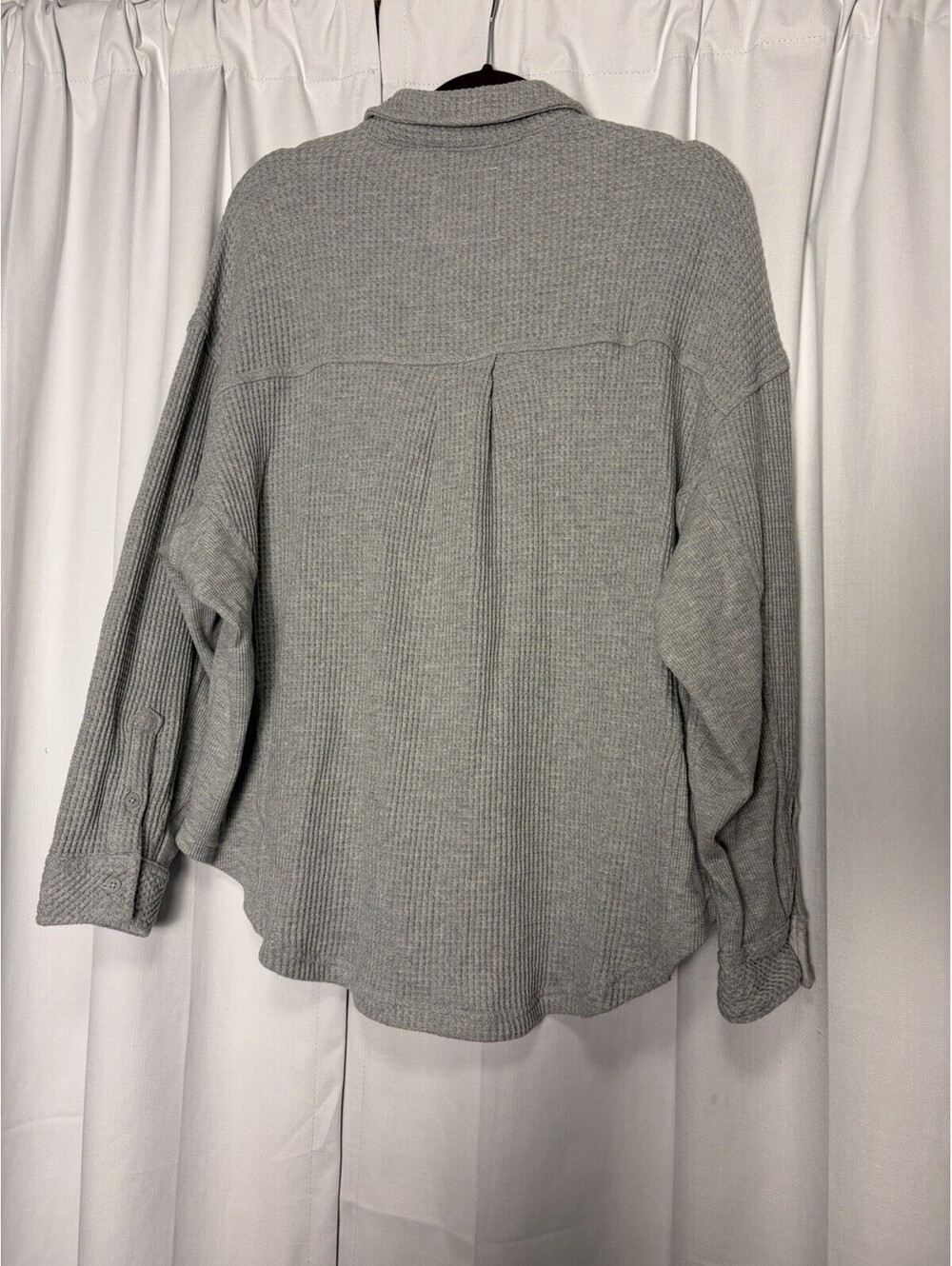 Aerie Lumberjane Waffle Shirt In Medium Heather Grey Size Medium Retail $65 - Picture 7 of 7